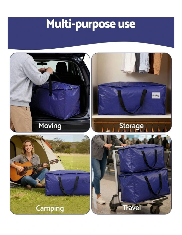 Moving Bags Heavy Duty Waterproof Backpack Straps Large Storage Totes 5 Pack in Blue image 7