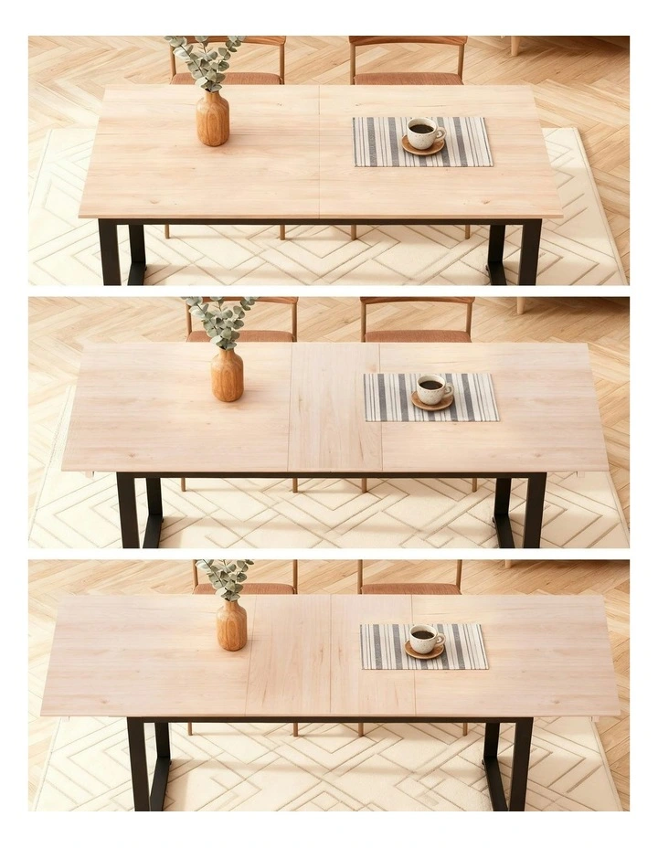 2M Extendable Dining Table Kitchen Cafe Lounge Restaurant Tables Natural image 6