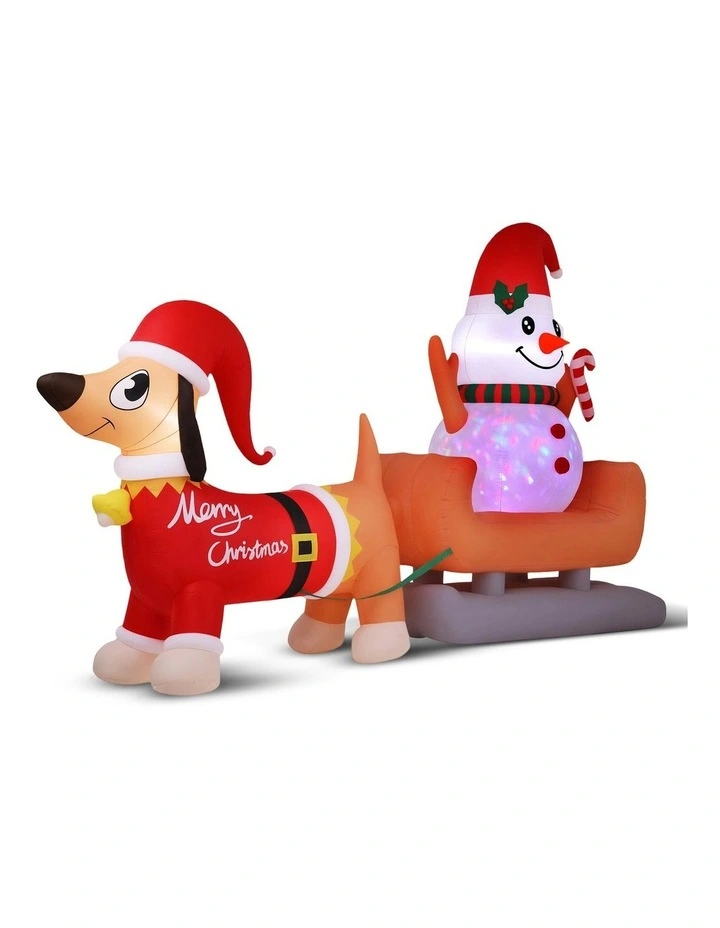 Christmas Inflatable Snowman Dog Tall Outdoor Decorations Illuminated 4.2m image 1