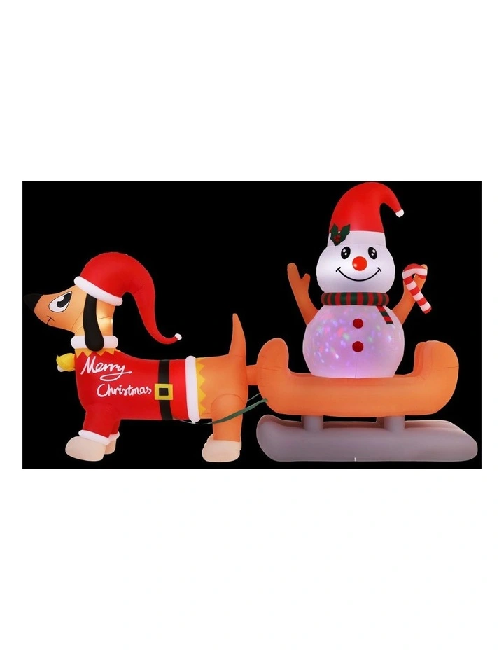 Christmas Inflatable Snowman Dog Tall Outdoor Decorations Illuminated 4.2m image 2