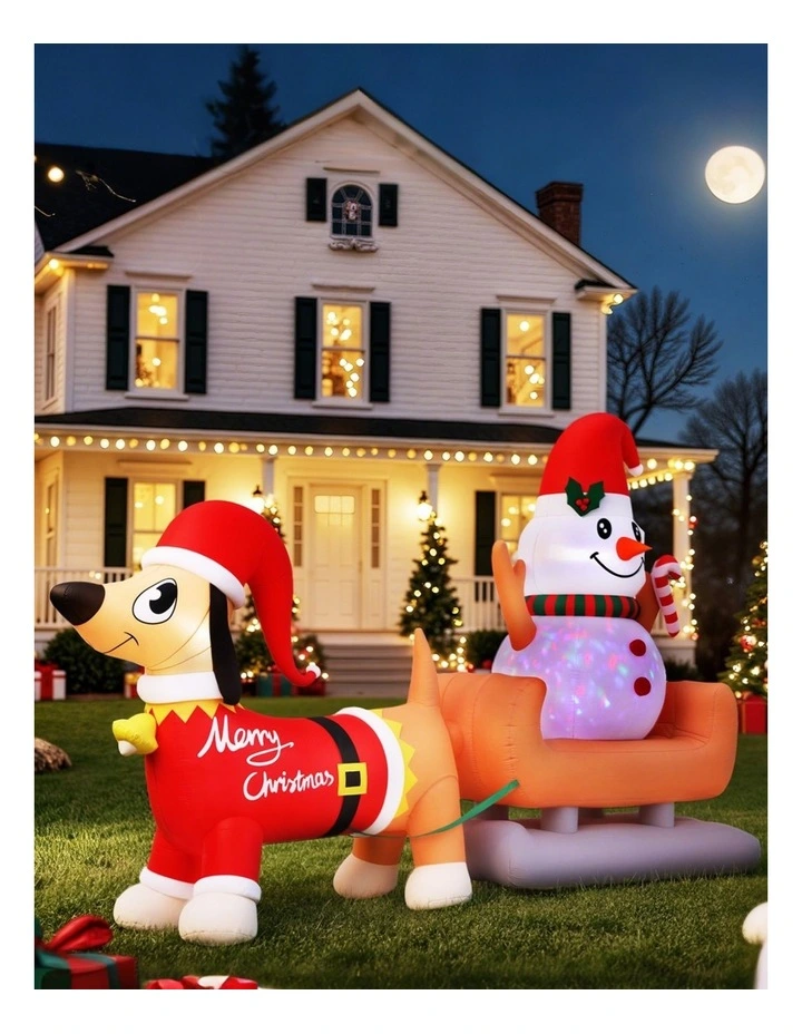 Christmas Inflatable Snowman Dog Tall Outdoor Decorations Illuminated 4.2m image 3
