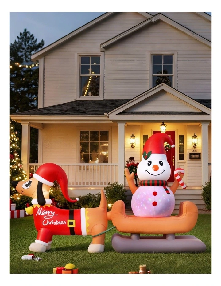 Christmas Inflatable Snowman Dog Tall Outdoor Decorations Illuminated 4.2m image 5