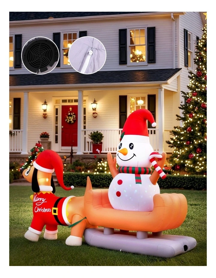 Christmas Inflatable Snowman Dog Tall Outdoor Decorations Illuminated 4.2m image 6