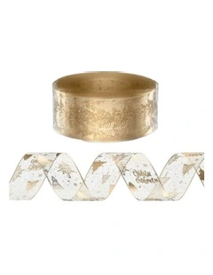 Christmas Tree Ribbon Roll 20m in Gold