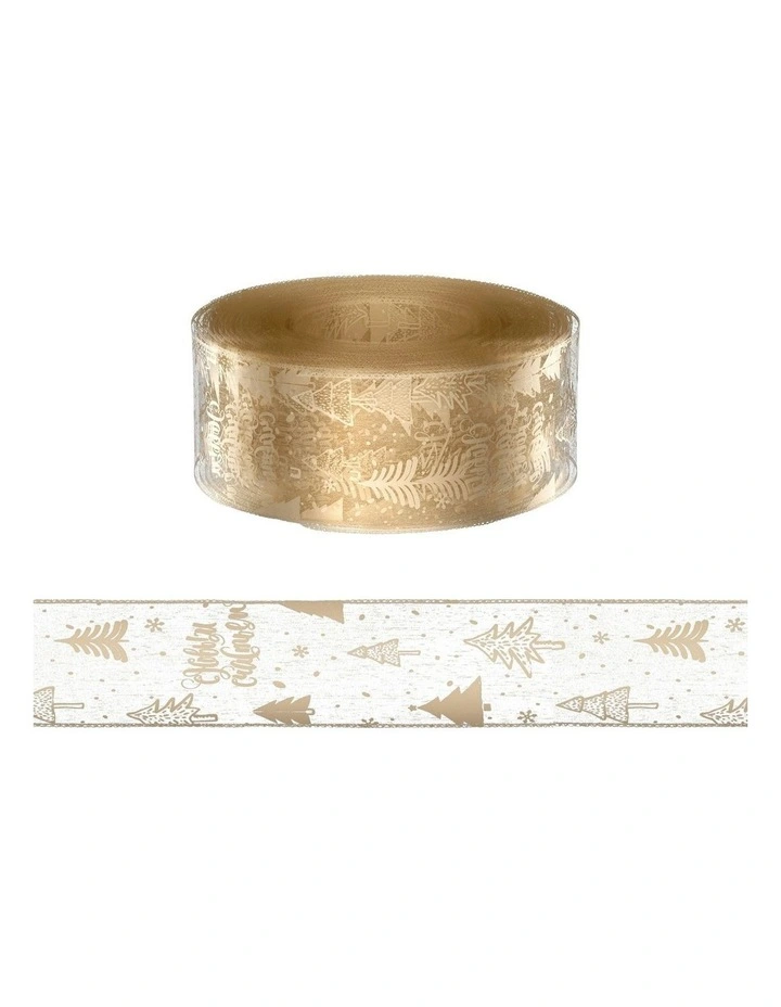 Christmas Tree Ribbon Roll 20m in Gold image 2