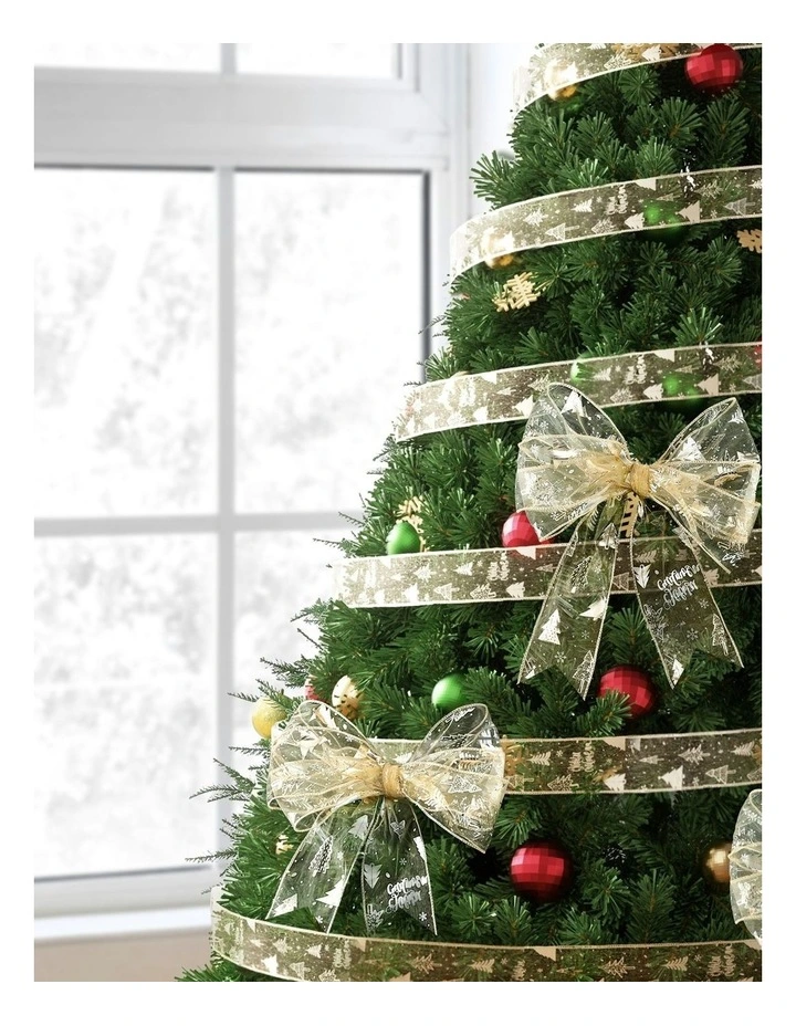 Christmas Tree Ribbon Roll 20m in Gold image 3