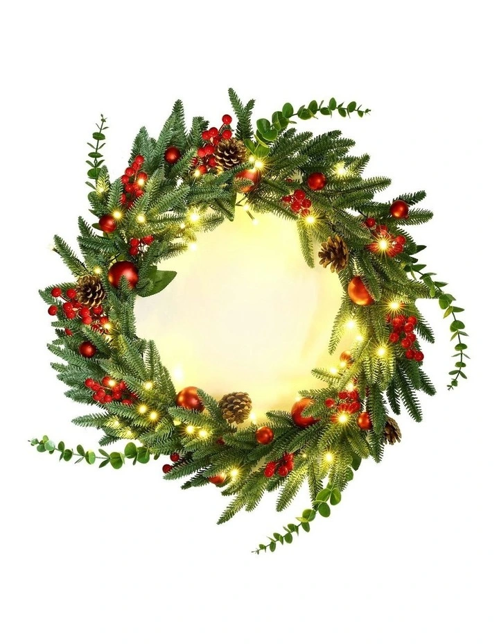 Christmas Wreath 60cm Led Garland in Multi image 2