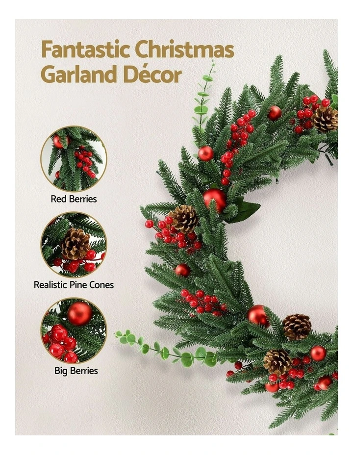 Christmas Wreath 60cm Led Garland in Multi image 4