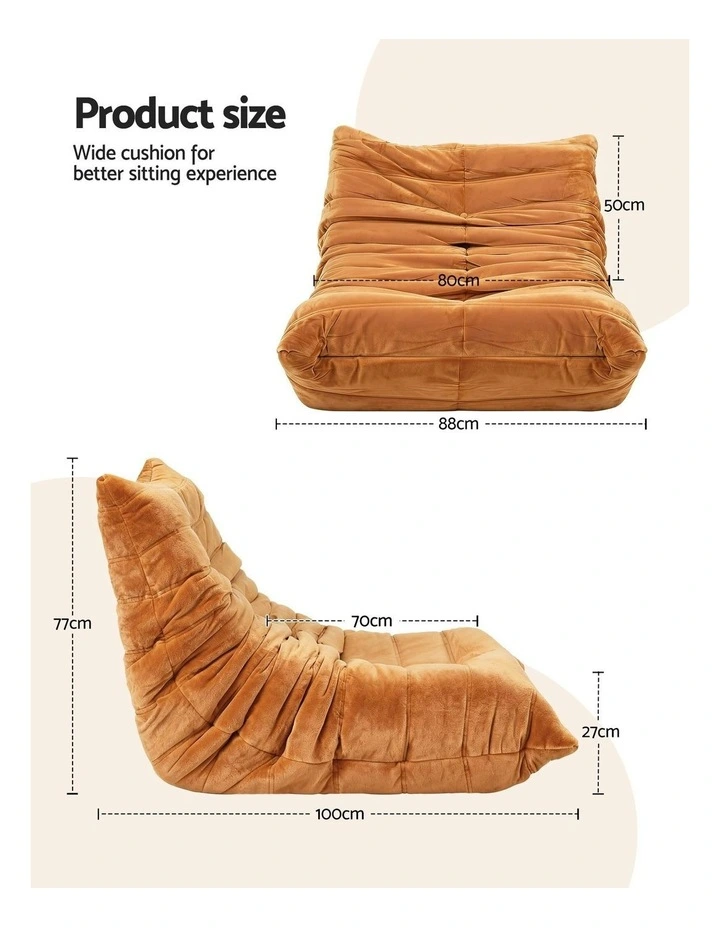 Artiss Lazy Sofa Accent Chair in Brown image 4