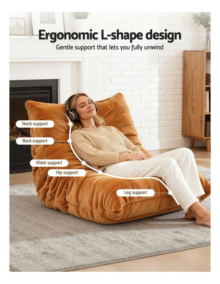 Artiss Lazy Sofa Accent Chair in Brown image 5