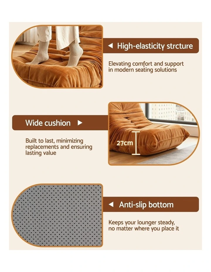 Artiss Lazy Sofa Accent Chair in Brown image 7