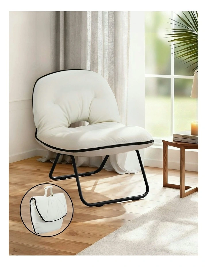 Foldable 2-In-1 Armchair in White image 3