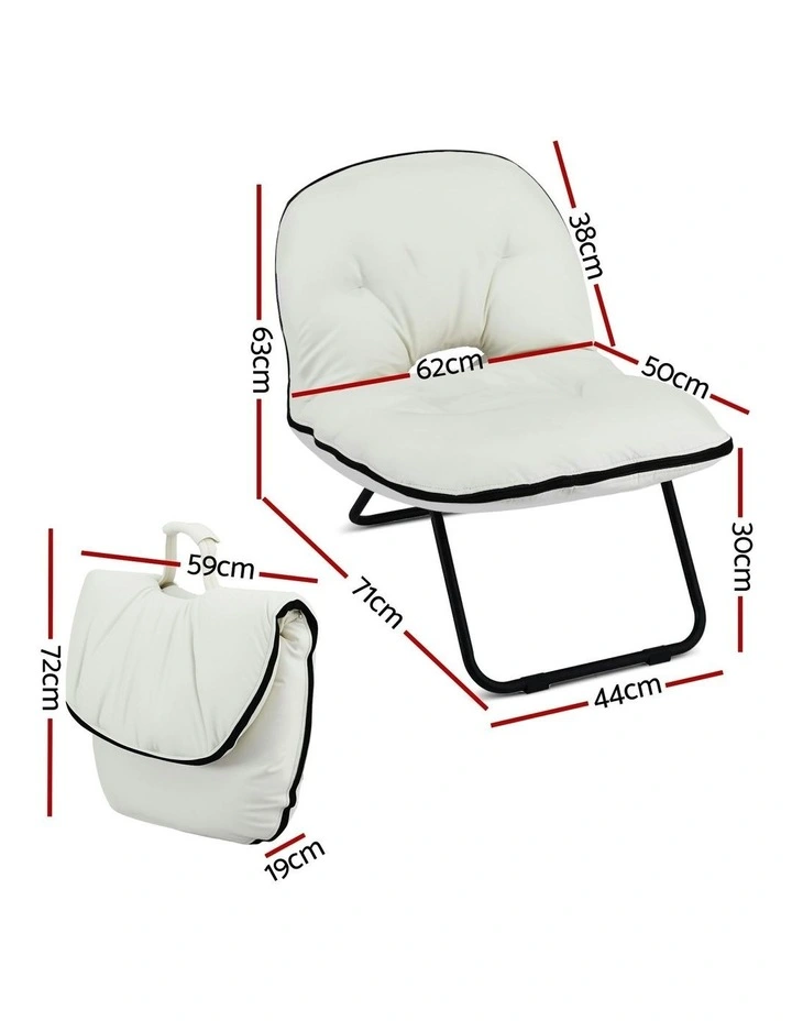 Foldable 2-In-1 Armchair in White image 4