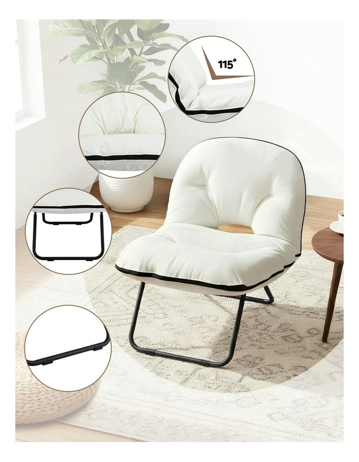 Foldable 2-In-1 Armchair in White image 5