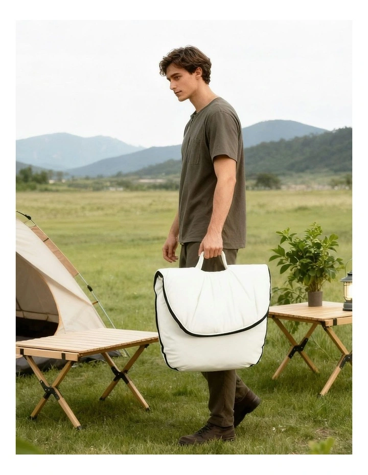 Foldable 2-In-1 Armchair in White image 7