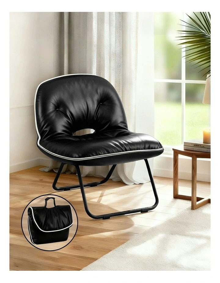 Foldable 2-In-1 Armchair in Black image 3