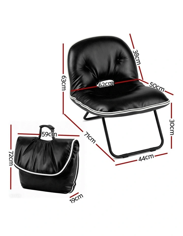 Foldable 2-In-1 Armchair in Black image 4