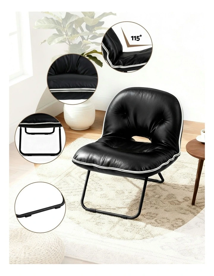 Foldable 2-In-1 Armchair in Black image 5