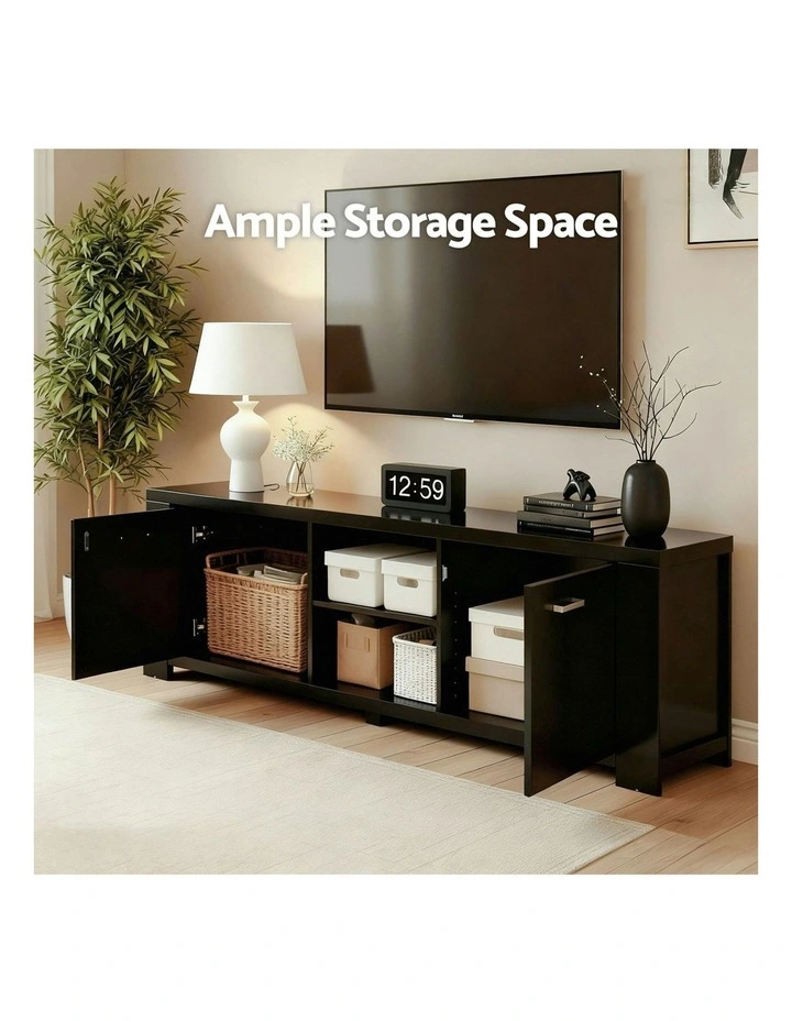 TV Cabinet Entertainment Unit 160cm in Black image 6