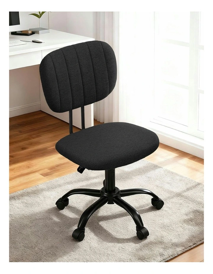 Armless Office Chair in Black image 3