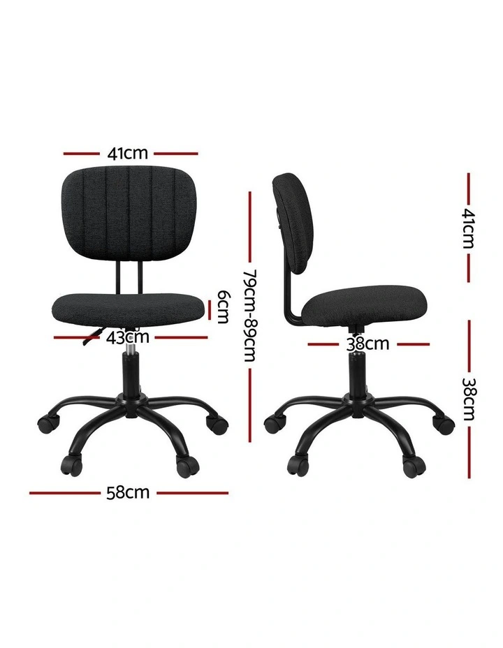 Armless Office Chair in Black image 4