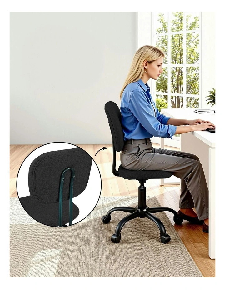 Armless Office Chair in Black image 6