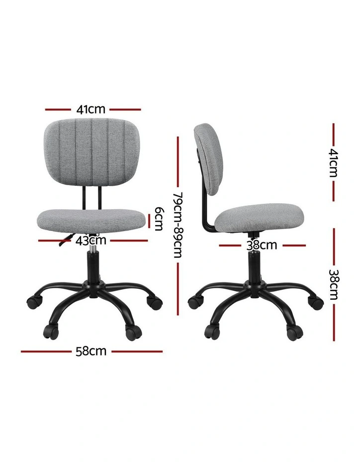 Armless Office Chair in Grey image 4