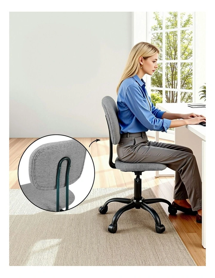 Armless Office Chair in Grey image 6