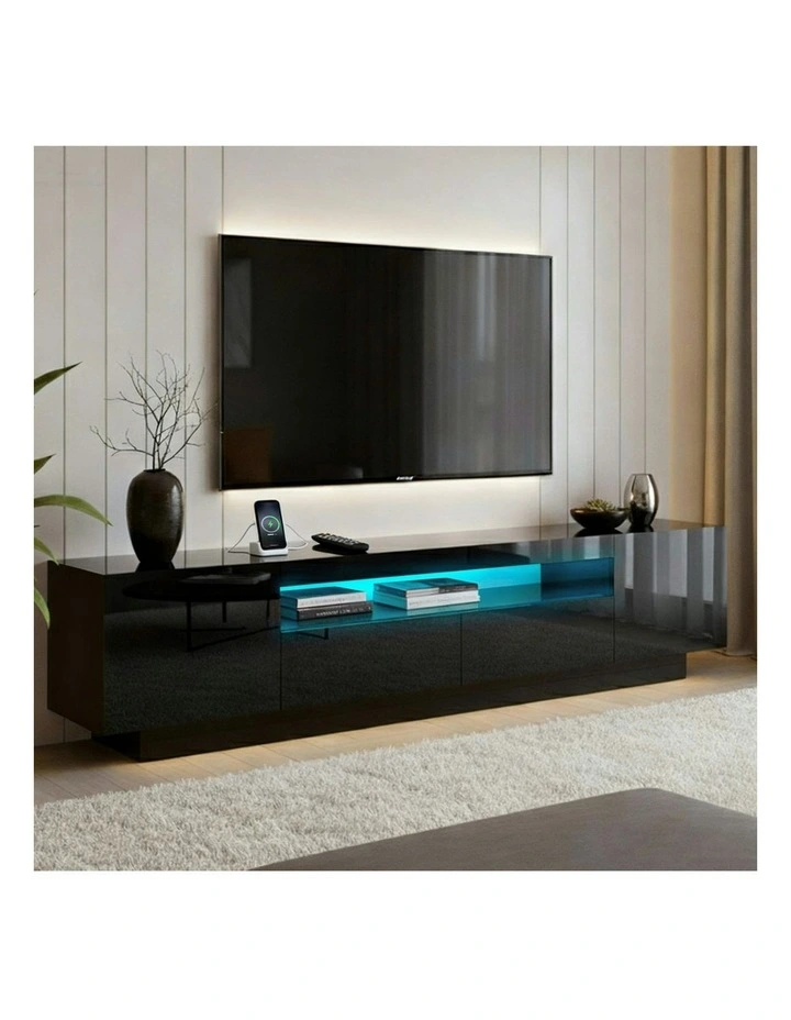 RGB LED Entertainment Unit 180cm in Black image 3