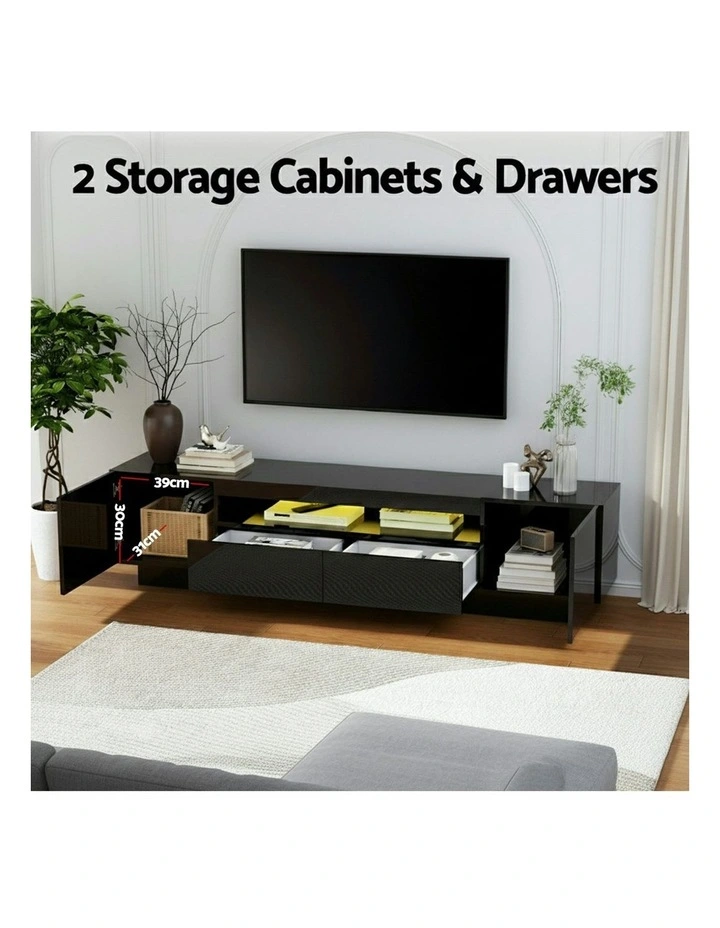 RGB LED Entertainment Unit 180cm in Black image 5