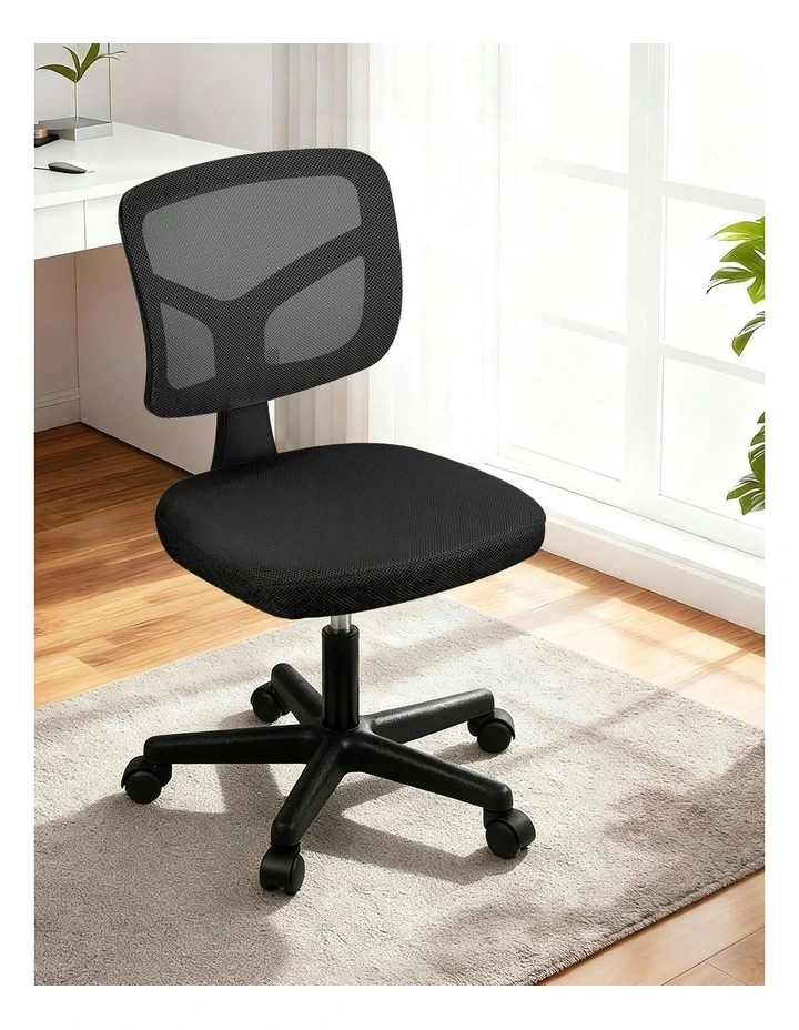 Armless Office Chair in Black image 3