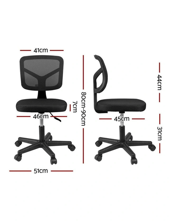 Armless Office Chair in Black image 4