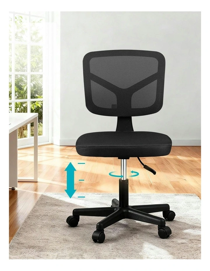 Armless Office Chair in Black image 5