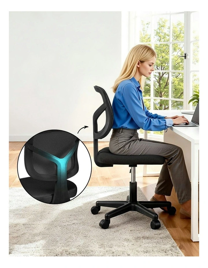 Armless Office Chair in Black image 6
