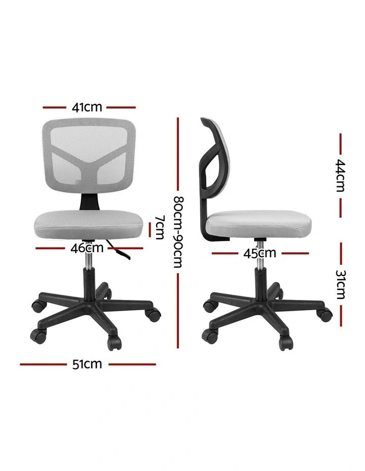Armless Office Chair in Grey image 4
