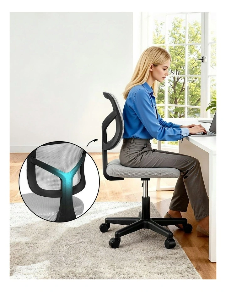 Armless Office Chair in Grey image 6