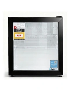 Bar Fridge Glass Door 40L in Black