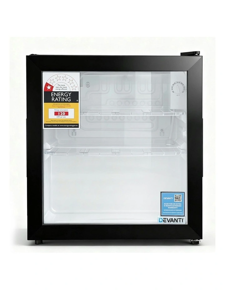 Bar Fridge Glass Door 40L in Black image 1