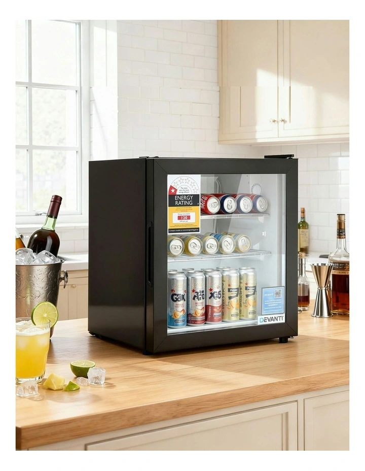 Bar Fridge Glass Door 40L in Black image 3