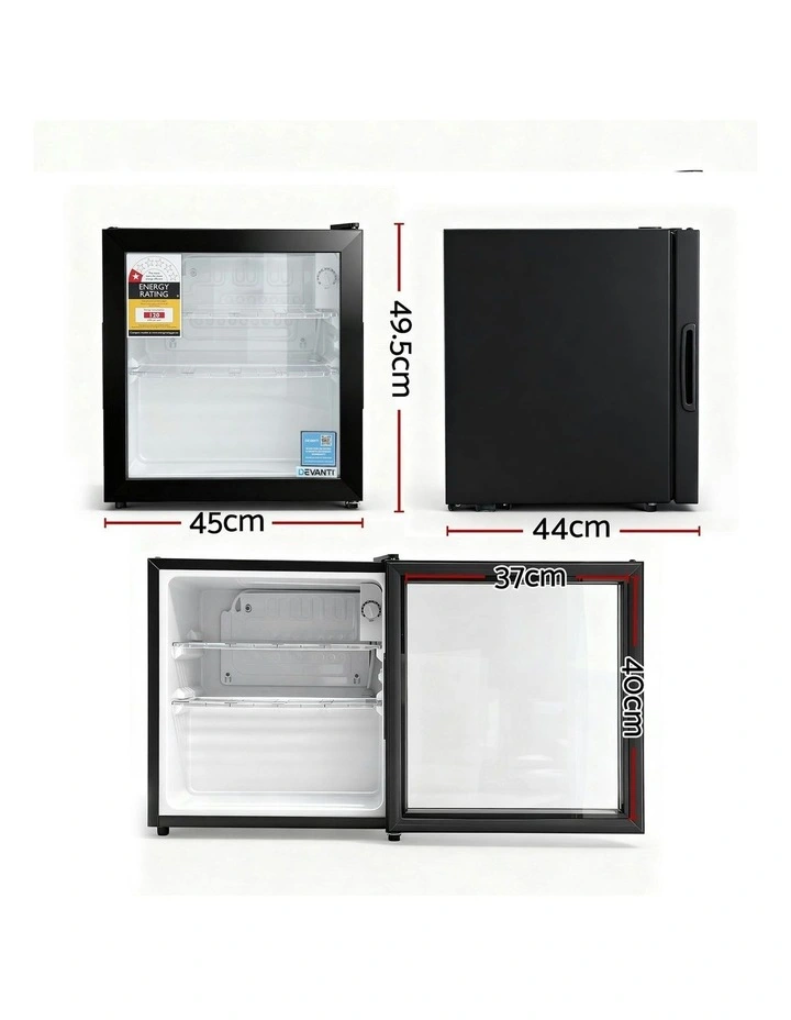 Bar Fridge Glass Door 40L in Black image 4