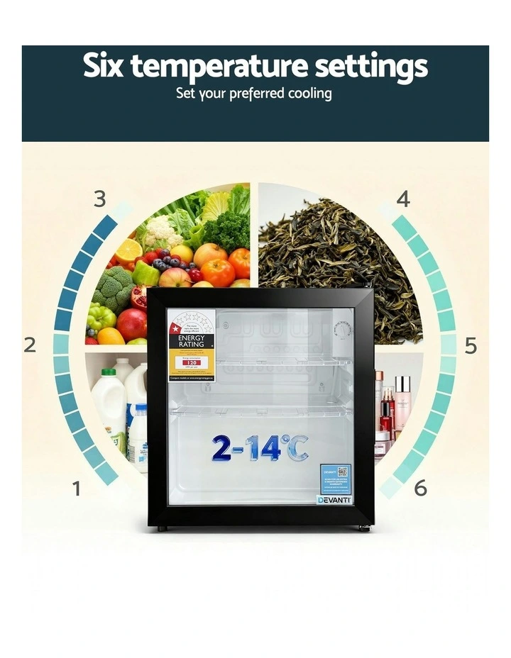 Bar Fridge Glass Door 40L in Black image 5