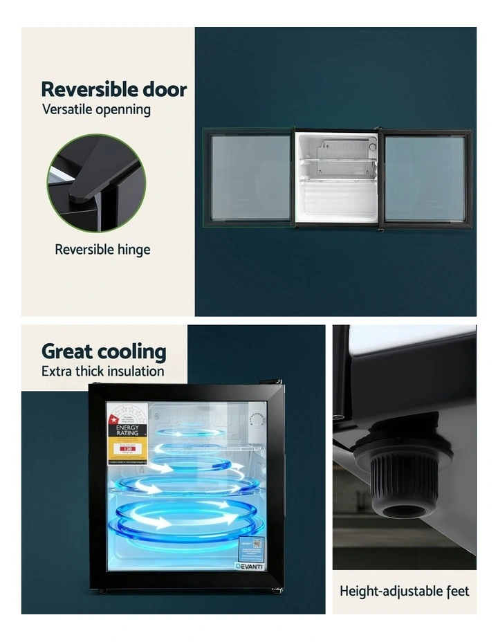 Bar Fridge Glass Door 40L in Black image 7