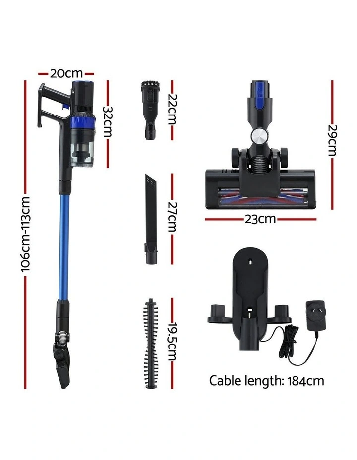 Stick Vacuum Cleaner Brushless Cordless 350W in Blue image 4
