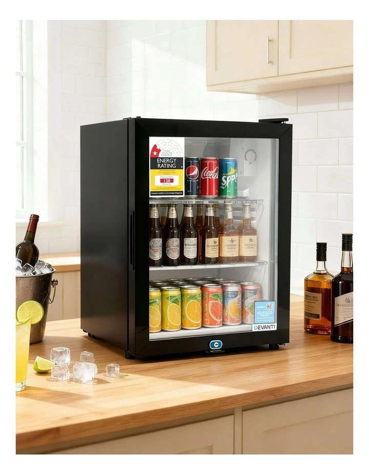 Bar Fridge Glass Door 56L in Black image 3