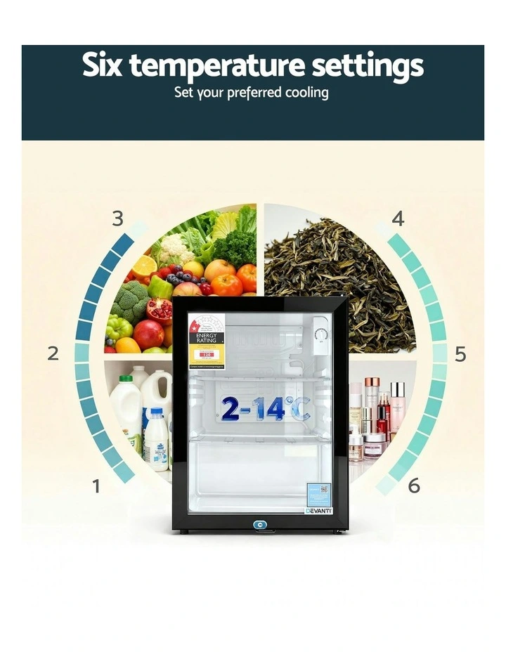 Bar Fridge Glass Door 56L in Black image 5