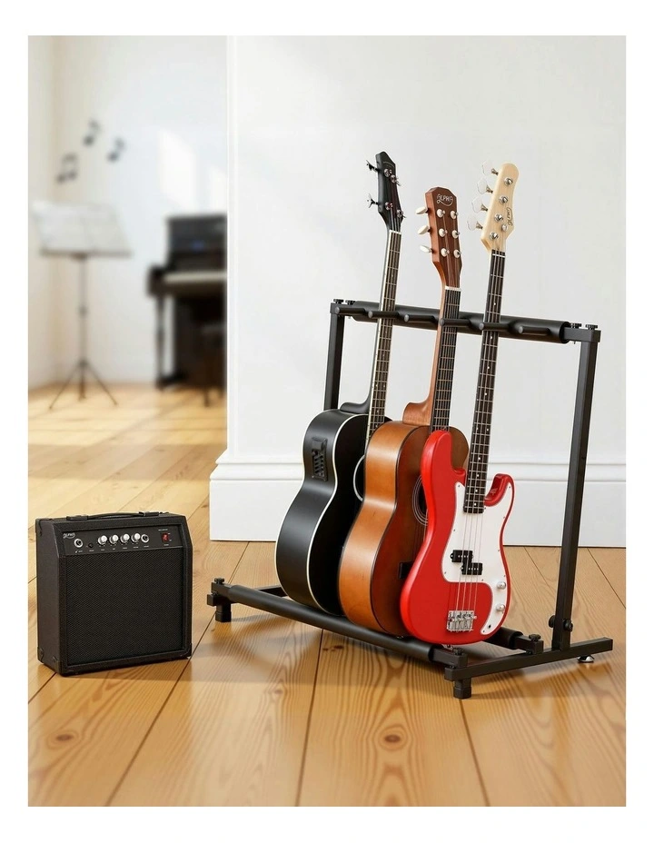 5 Space Folding Guitar Stand Rack Holder Display image 3