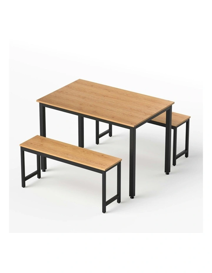 Dining Table And Chairs Set Of 3 Pieces in Oak image 1