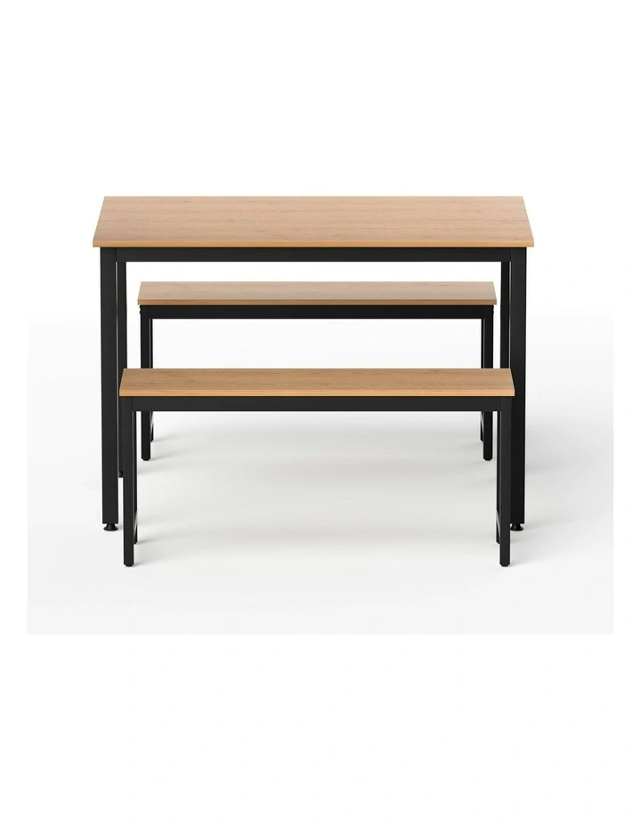 Dining Table And Chairs Set Of 3 Pieces in Oak image 2