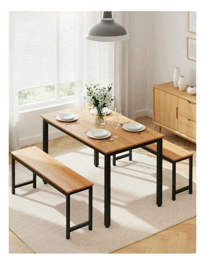 Dining Table And Chairs Set Of 3 Pieces in Oak image 3