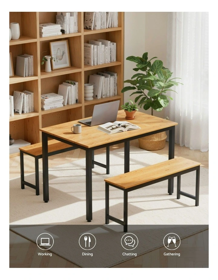 Dining Table And Chairs Set Of 3 Pieces in Oak image 5